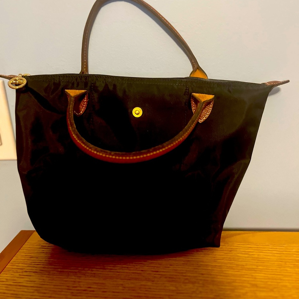 Longchamp iconic black medium/small tote/bag- used only once!